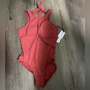 Robin Piccone Coral Ava One Piece Swimsuit SZ 10 rosewood